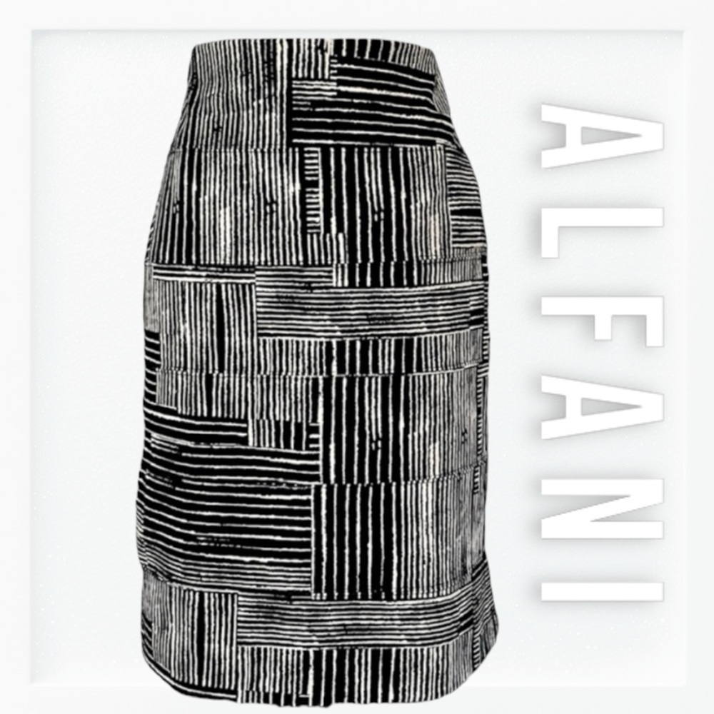 Alfani Stretch Pull On Abstract Pencil Skirt sz S